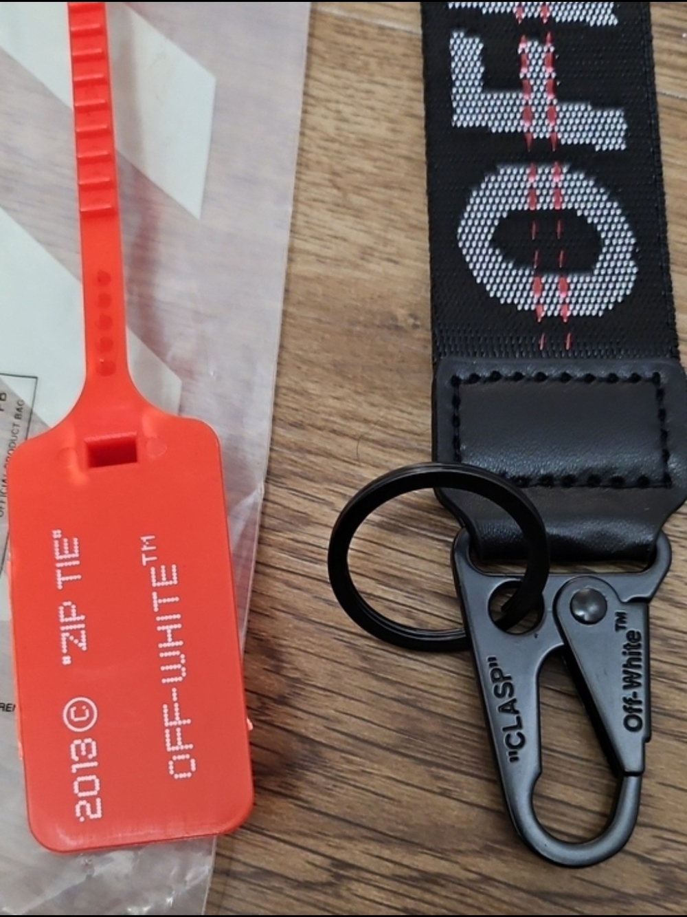 Off-White Black and Red Industrial Keyring Lanyard
